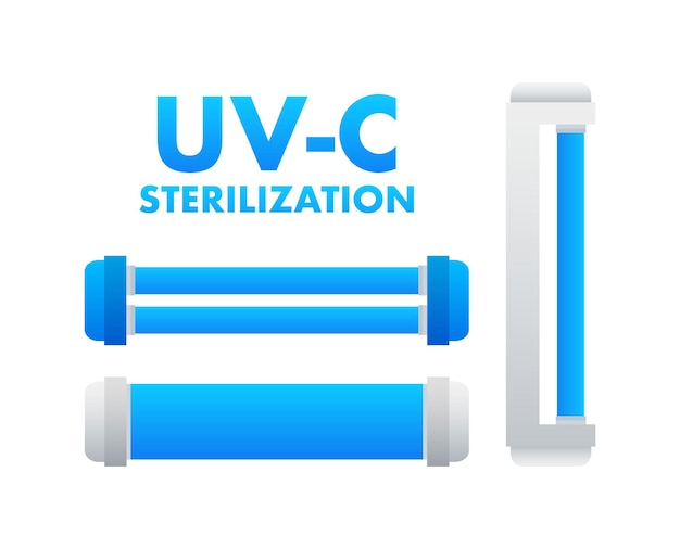 Lampada del dispositivo di sterilizzazione uv con raggi ultravioletti illustrazione vettoriale