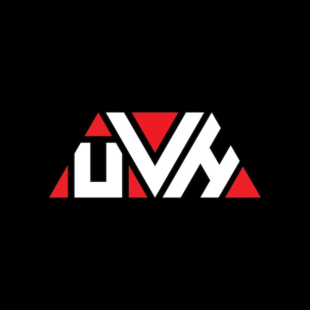 Vettore design del logo triangolare uvh con forma triangolare design del logo di triangolo uvh con monogramma modello del logo vettoriale triangolare ultravioletto uvh con colore rosso logo triangolare simple elegante e lussuoso logo uvh