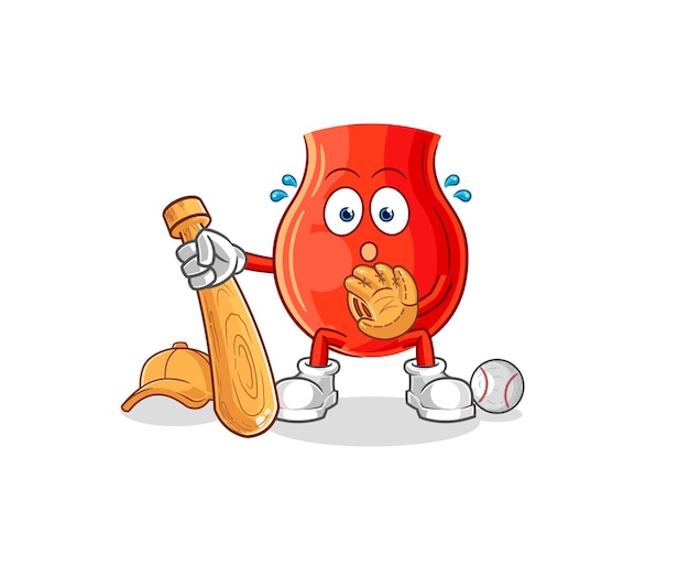 Uvula baseball Catcher cartoon cartoon mascot vector