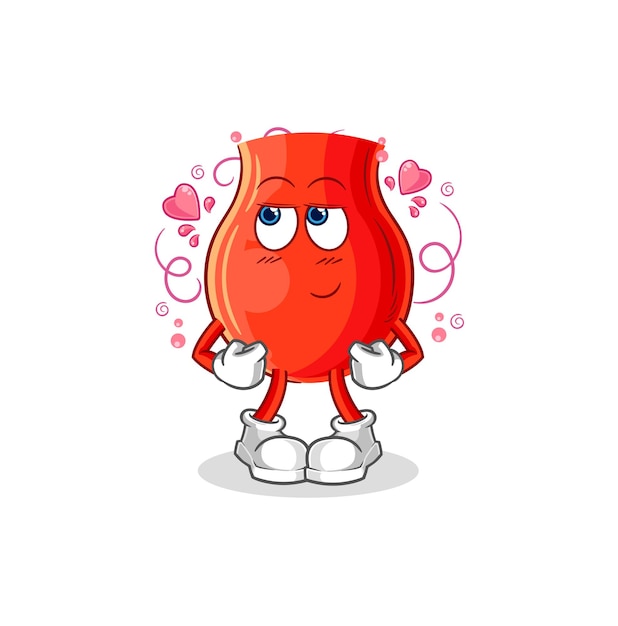 Uvula shy vector cartoon character