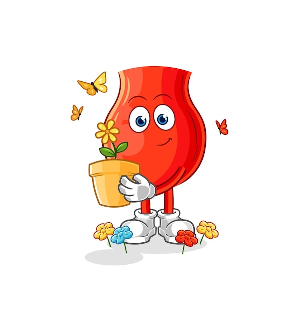 Uvula with a flower pot character vector