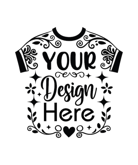 uw ontwerp hier typografie tshrit ontwerp afdruk klaar eps cut bestand downoad