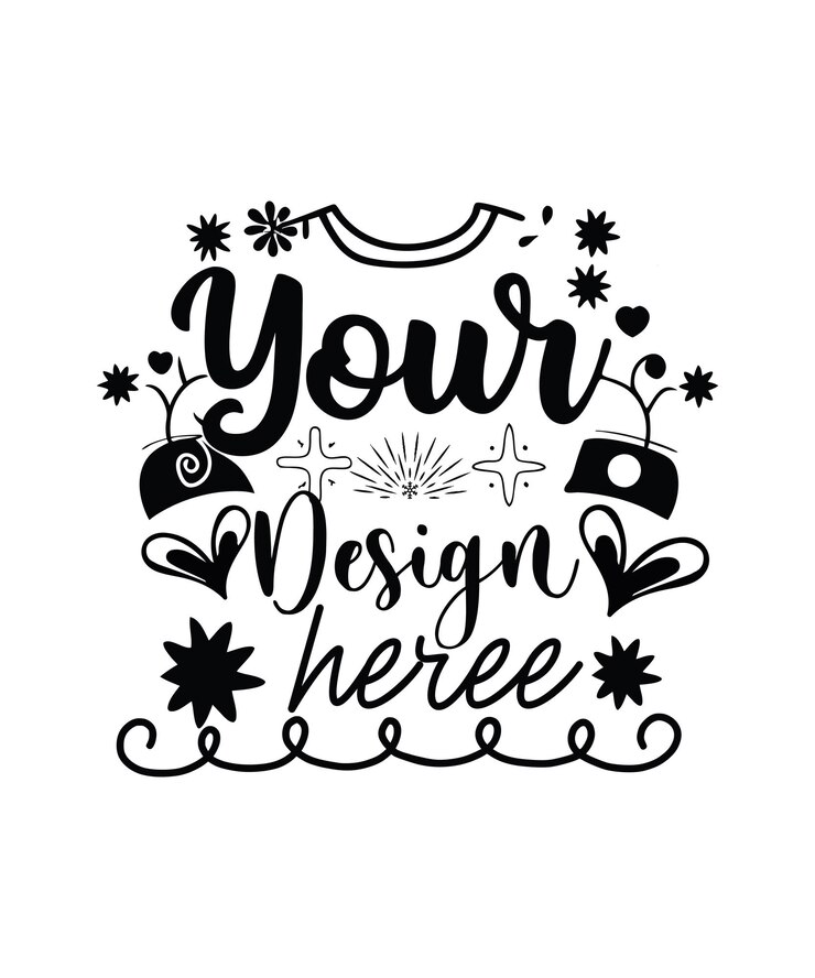 Vector uw ontwerp hier typografie tshrit ontwerp afdruk klaar eps cut bestand downoad