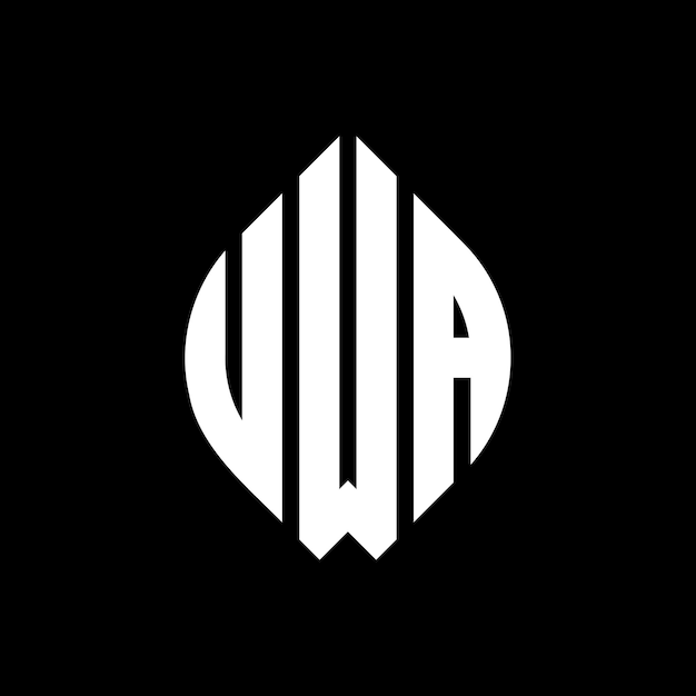 Vector uwa cirkel letter logo ontwerp met cirkel en ellips vorm uwa ellips letters met typografische stijl de drie initialen vormen een cirkel logo uwa circle emblem abstract monogram letter mark vector