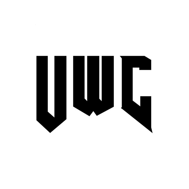 UWC letter logo design for technology company UWC logo design black and white color combination UWC logo UWC vector UWC design UWC icon UWC alphabet UWC typography logo design