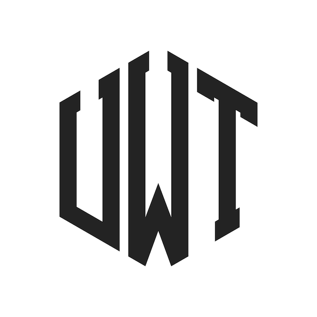 Дизайн логотипа UWT Первоначальная буква UWT Монограмма Логотип с использованием шестиугольной формы