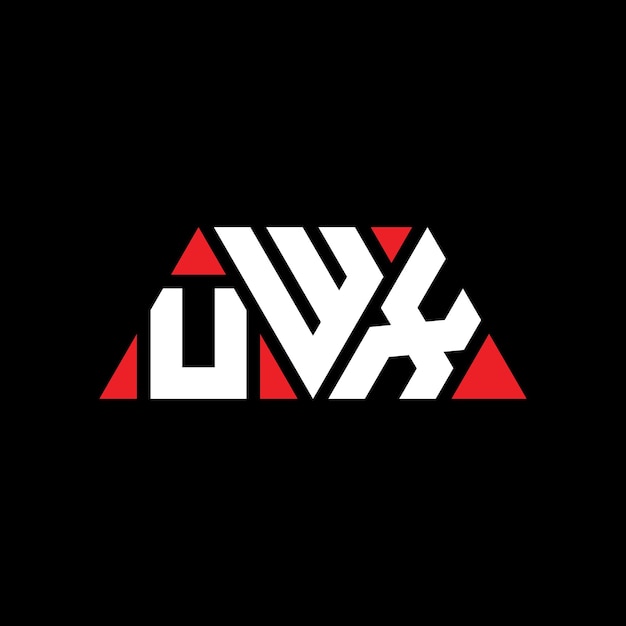Vettore design del logo triangolare con forma triangolare design del logo monogramma triangolare uwx modello di logo vettoriale a triangolo uwx con colore rosso logo triangolari uwx semplice elegante e lussuoso logo uwx