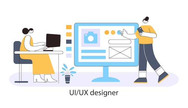 Vector ux designer concept of website designer app