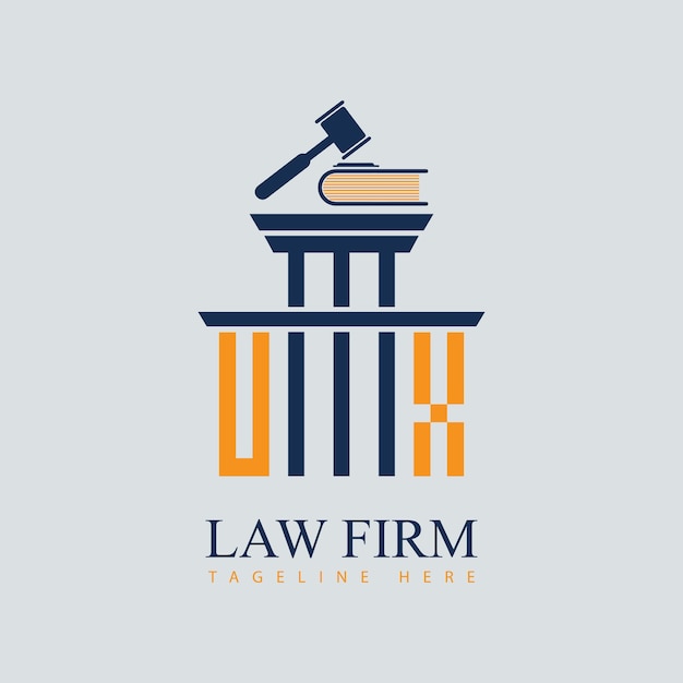 UX Set of modern law firm justice logo design vector graphic template