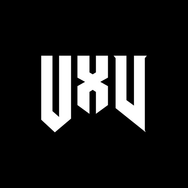 UXV letter logo ontwerp voor technologiebedrijf UXV logo ontwerp zwarte en witte kleurencombinatie UXV logo UXV vector UXV ontwerp UXV icoon UXV alfabet UXV typografie logo ontwerp