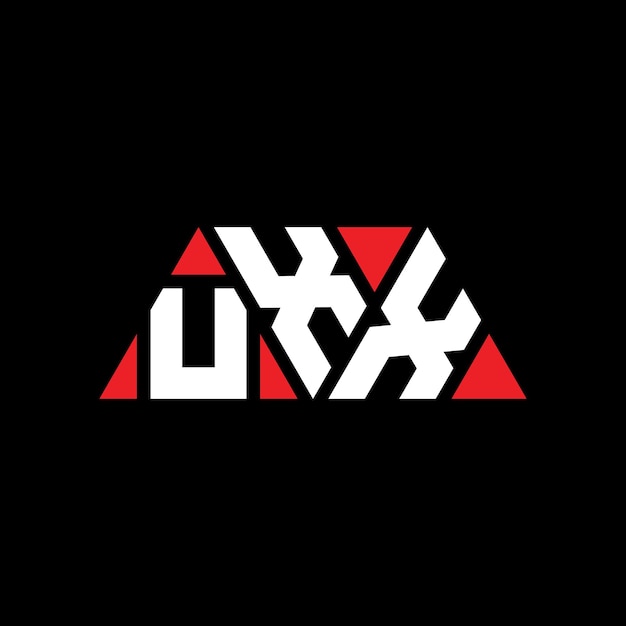 Vettore uxx triangolo lettera logo design con forma di triangolo uxx triangolo logo design monogramma uxx triungolo vettoriale modello di logo con colore rosso uxx logo triangolare semplice elegante e lussuoso logo uxx