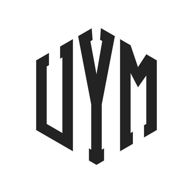 UYM ロゴデザイン イニシャルレター UYM モノグラム ロゴは六角形を使用しています