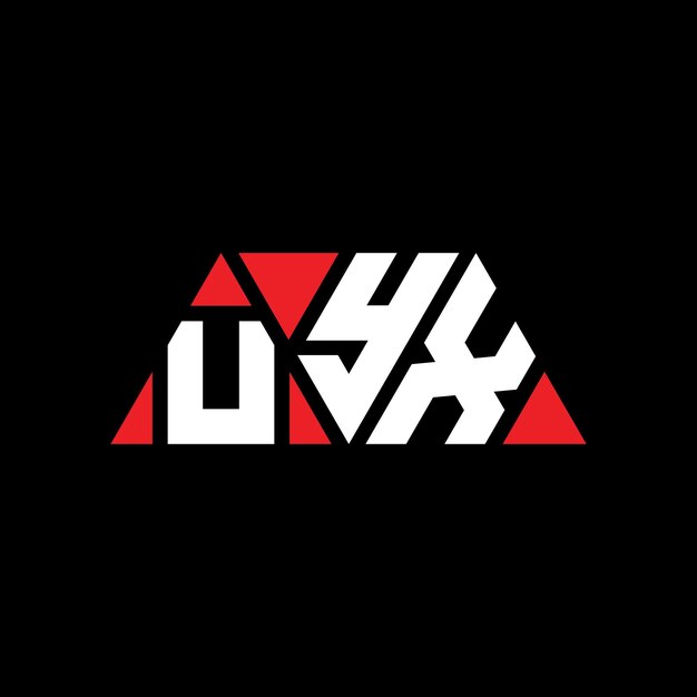Vettore uyx triangolo lettera logo design con forma di triangolo uyx logo triangolo design monogramma uyx modello di logo vettoriale triangolo con colore rosso uy x logo triangolare semplice elegante e lussuoso logo uyx