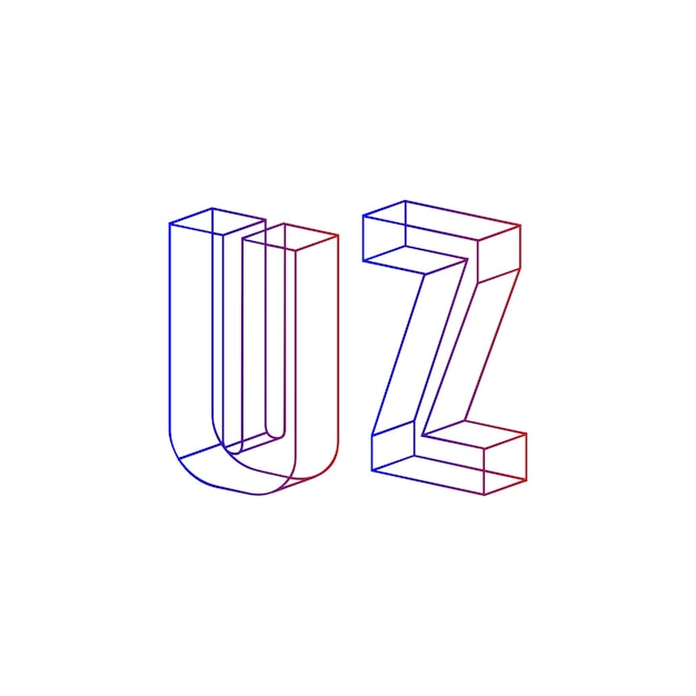 uz letter logo ontwerp