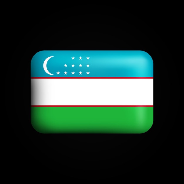 Vector uzbekistan flag 3d icon national flag of uzbekistan