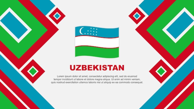 Uzbekistan Flag Abstract Background Design Template Uzbekistan Independence Day Banner Wallpaper Vector Illustration Uzbekistan Cartoon