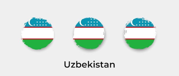 Illustrazione di vettore dell'icona delle bolle del grunge della bandiera dell'uzbekistan