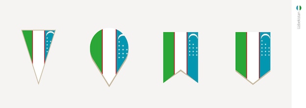 Uzbekistan flag in vertical design vector illustration