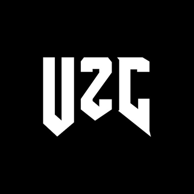 UZCのロゴデザイン 黒と白の色の組み合わせ UZCベクトル UZCデザイン UZCアイコン UZCアルファベット UZCタイポグラフィー