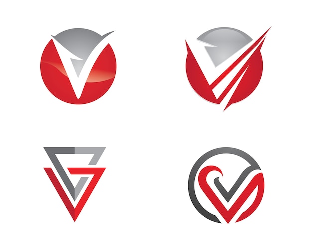 Vector v brief logo business sjabloon vector pictogram ontwerp