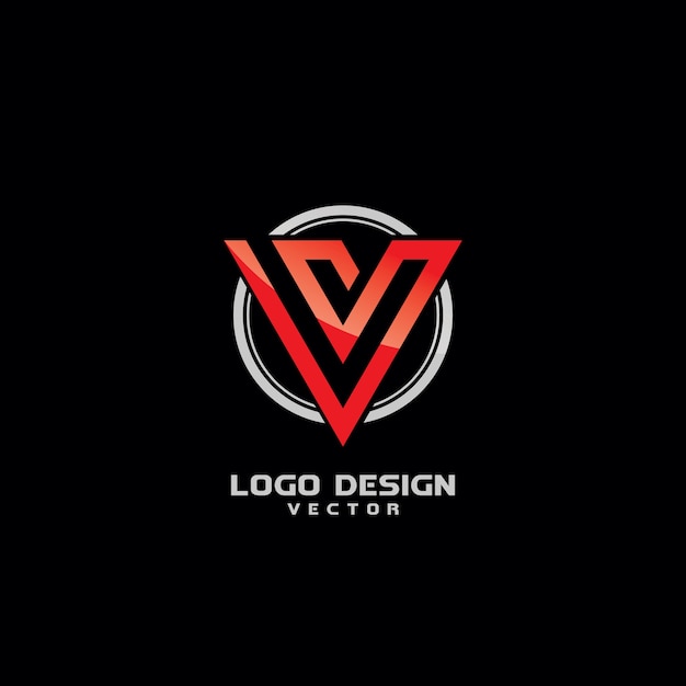 V brief logo ontwerp vector