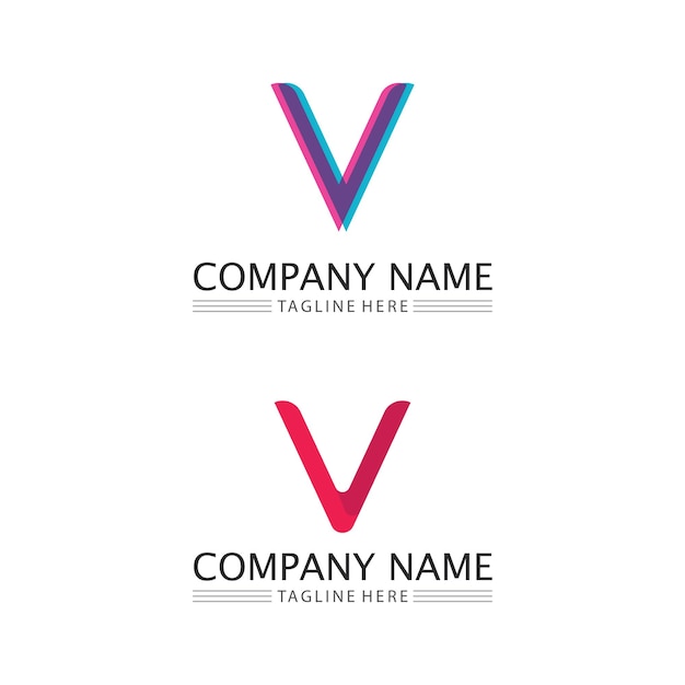 V brief logo sjabloon vector