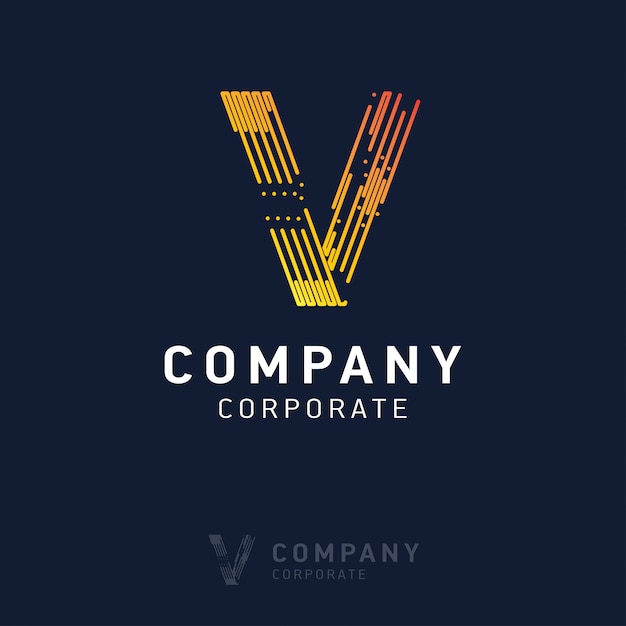 Vector v company logo design