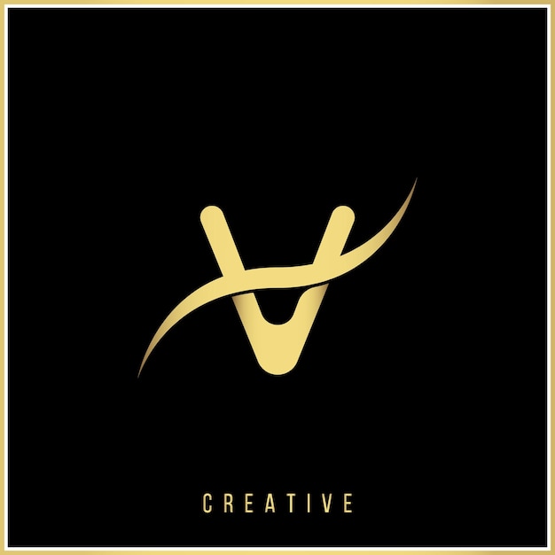 V Creatief laatste logo-ontwerp Premium Vector letters Logo Vector Illustratie logo van blauw