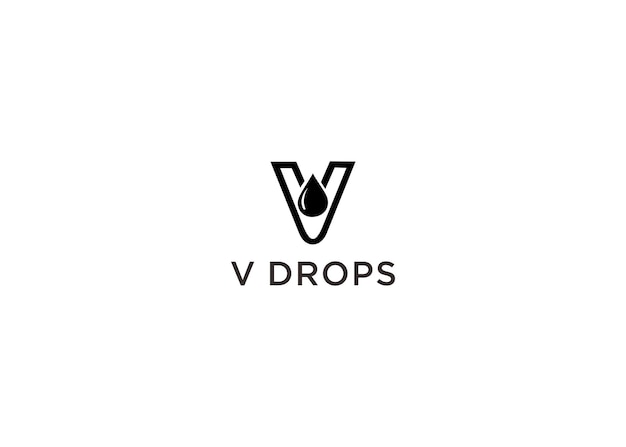 v druppels logo ontwerp vectorillustratie