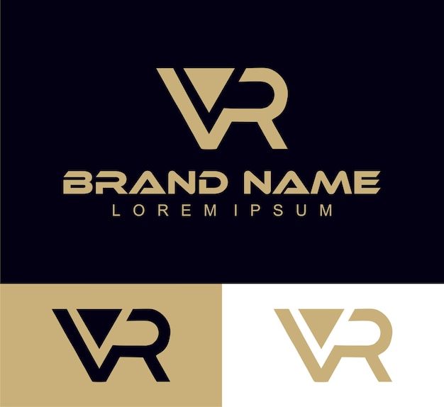 V en R brief Logo ontwerpsjabloon