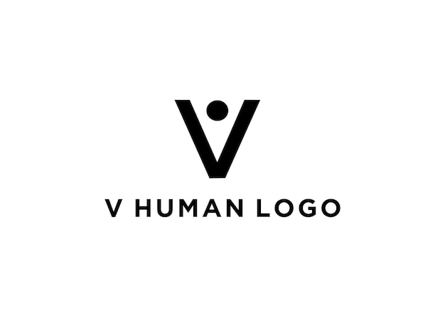 v human logo design vector illustration