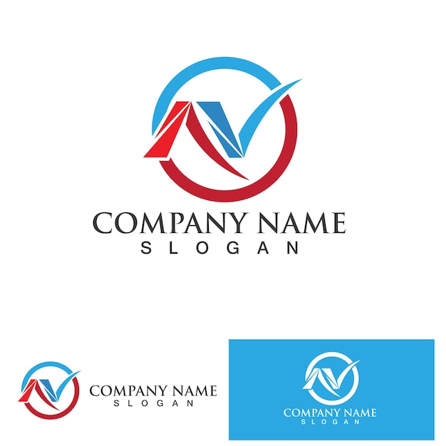 V initial letter business logo and symbol vector