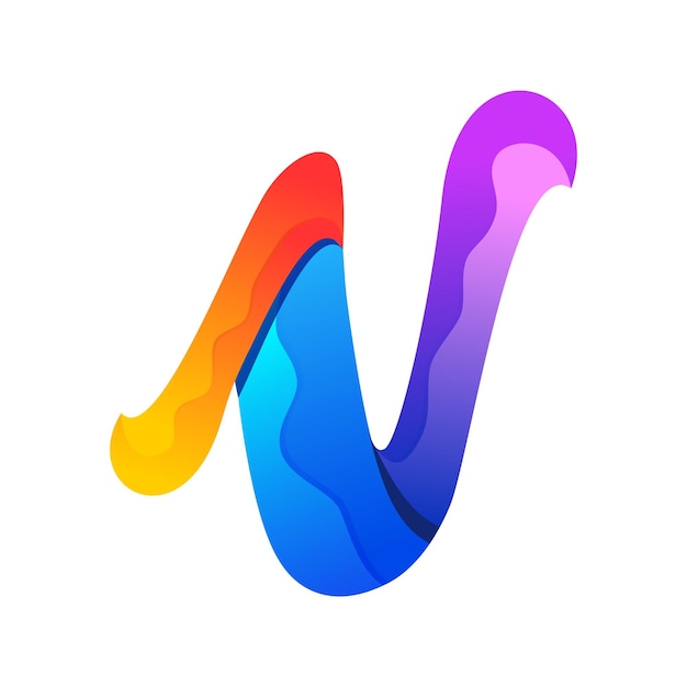 V letter colorful logo gradient vector