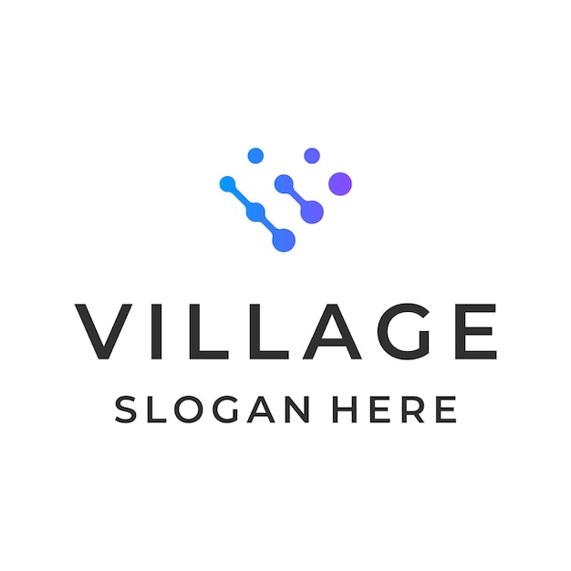 V letter and connecting logo design