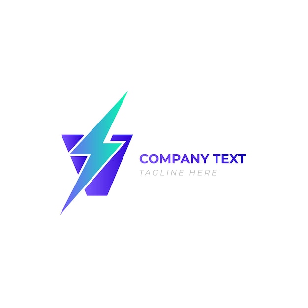 V letter eco electric service business logo template