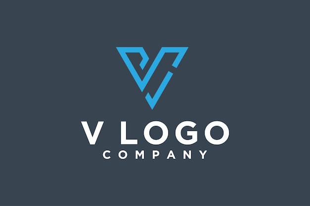 V lettera iniziale logo design linea stile moderno semplice minimalista business tecnologia icona simbolo