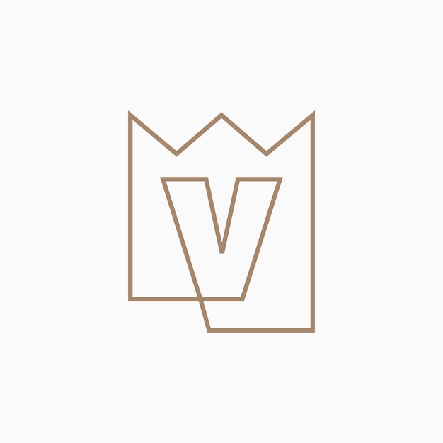 V letter king crown logo vector icon illustratie