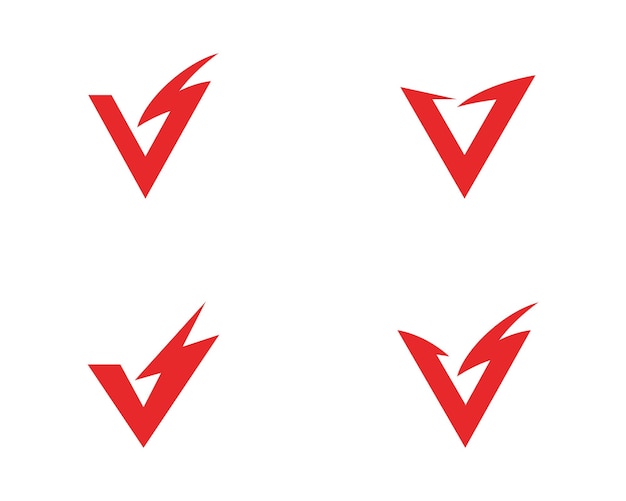 V letter lightning logo-sjabloon