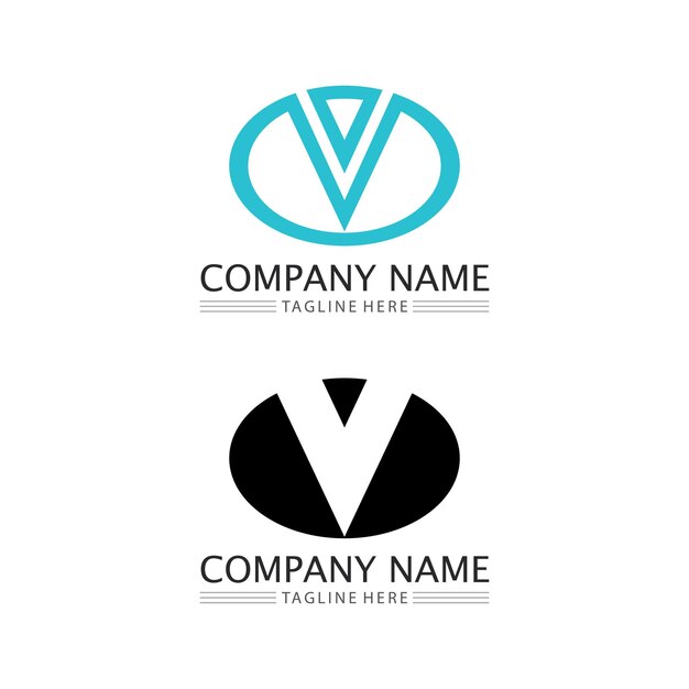 V letter lightning logo-sjabloon