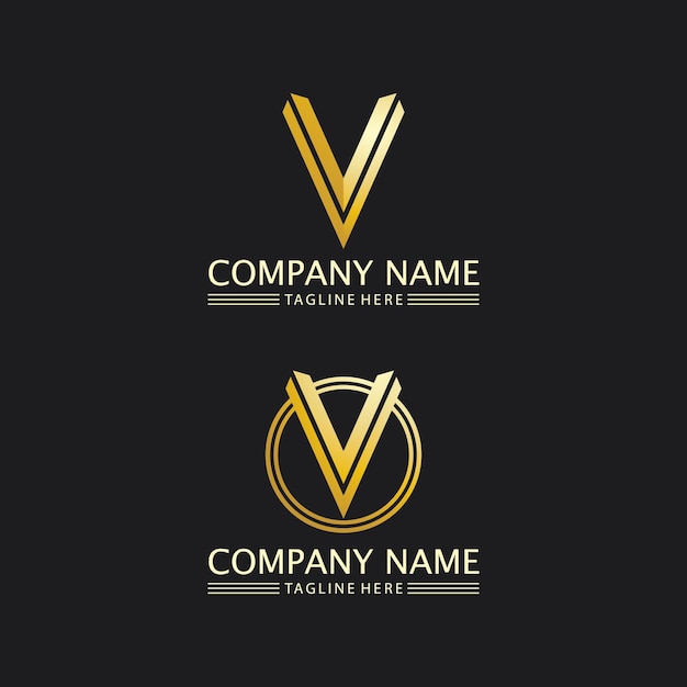 V Letter Lightning Logo Template vector icon illustration design