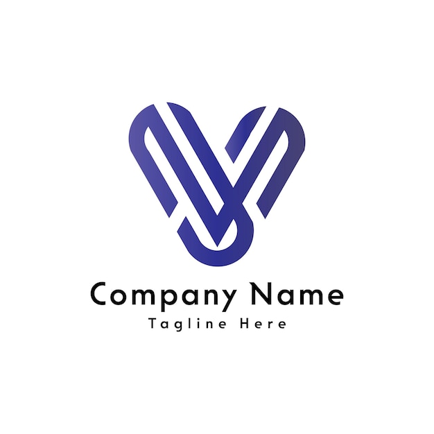 V letter logo design icon