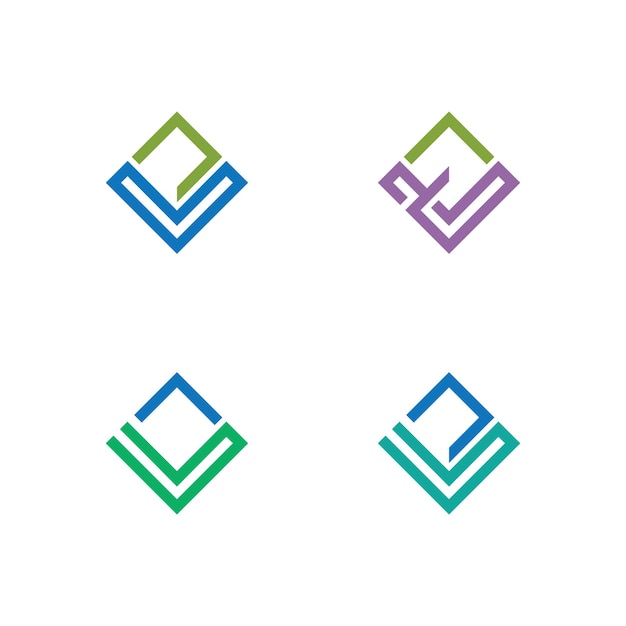 Векторная иллюстрация шаблона логотипа буквы V