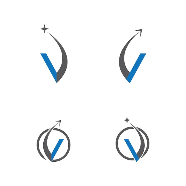 Illustrazione vettoriale del modello di logo della lettera v