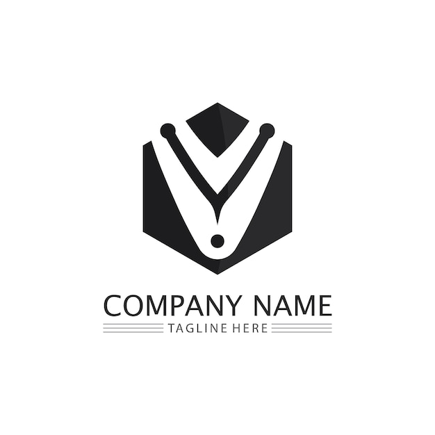 V letter logo template vector