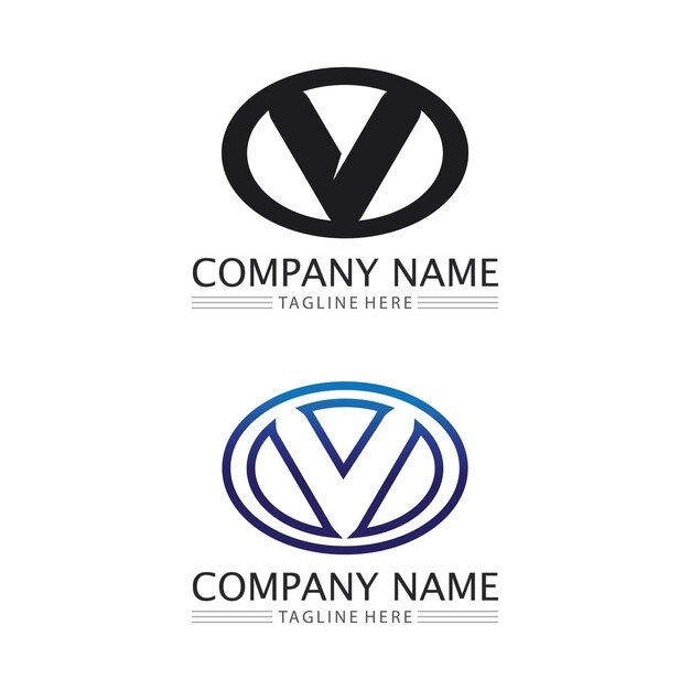 Vector v letter logo template vector