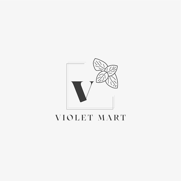 V Letter Logo with creative Floral concept for company business beauty real estate Premium Vector