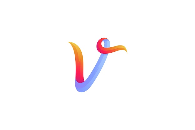 V letter logo with simple design style