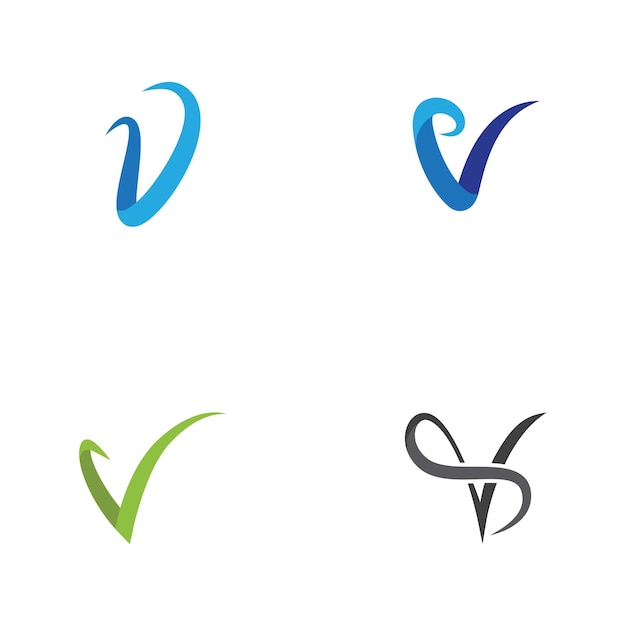 Vector v letter pictogram sjabloon vector