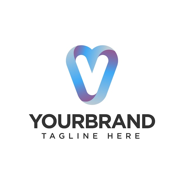V-letterpictogram gradiënt logo-ontwerp en elegant concept