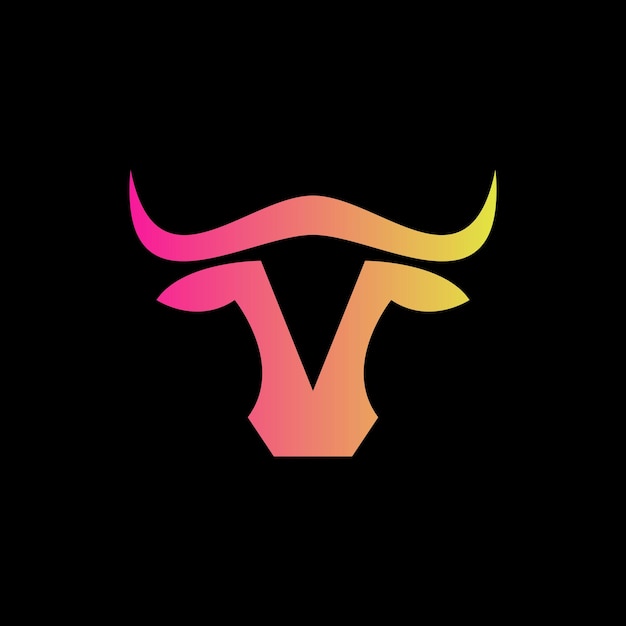 V logo bull concepts logo vector graphic